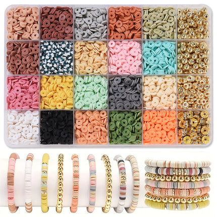 European and American Cross-border 24-grid Clay Bead Bracelet Making Kit 3mm23 Color Bead Bracelet Making DIY Jewelry Kit