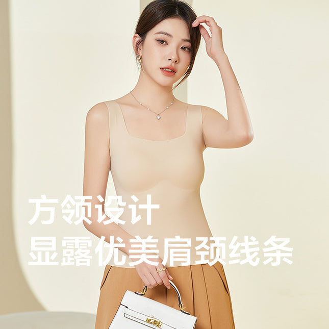 Tangge Silk Camisole Women's Inner Base Outer Wear Beautiful Back Mulberry Silk Bra One-piece Top with Chest Pad