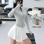 Cold tea gray - waist slimming + built-in pockets / S