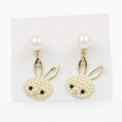 [special clearance] European and American personality silver needle diamond tassel love earrings fashion crystal flower rabbit earrings