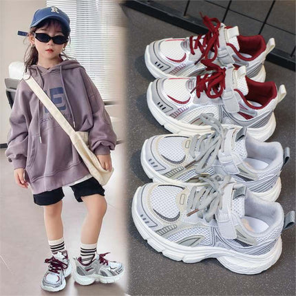 Children's Sports Shoes 2025 Spring & Fall New Popular Fashion Mesh Soft Sole Dad Casual and Comfortable Sports Shoes Trend