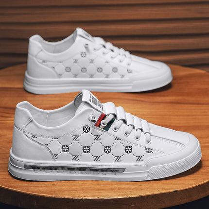 Bee and Wolf Flagship Store European Style Autumn and Winter New Men's Sneakers Casual Trendy Leather Shoes White Office Slip-On Shoes