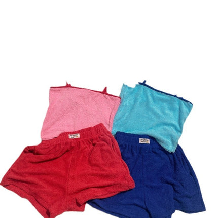 South Korea Foreign Trade Swimwear Towel Cloth Split Two-Piece Set Loose Belly-Covering Slimming Beach Holiday Swimwear Women's Wholesale