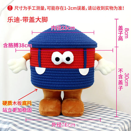 Cartoon Bigfoot Little Monster Storage Basket for Miscellaneous Snacks Large Dopamine Lamb Velvet Cute Storage Basket