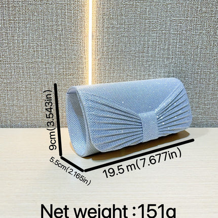 New Cross-border Pleated Clutch Bag Shiny Evening Bag Chain Fashion Party Women's Bag Shoulder Crossbody Mini Bag