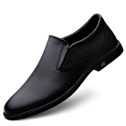 Men's Leather Shoes British Style Low-top Leather Retro Round Toe Leather Shoes Fashionable Formal Dress Fashionable Leggings Loafers