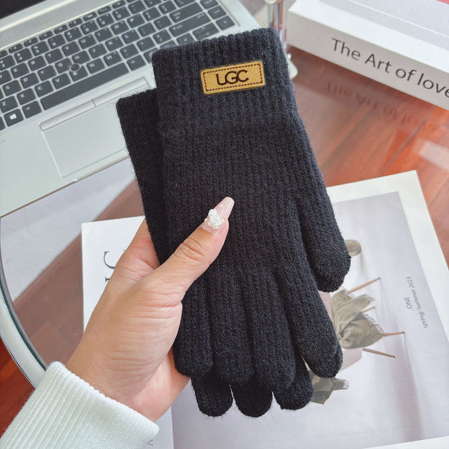 Wholesale Melard Knitted Gloves for Women, Autumn and Winter Korean Style Morandi Winter Warm Color Series Finger-Separated Cross-Border Gloves