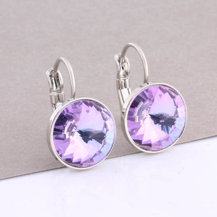 Cross-border Hot Selling 12mm Round Edge Color Earrings Jewelry Classic Earrings Women's Simple Fashion Elegant Commodities