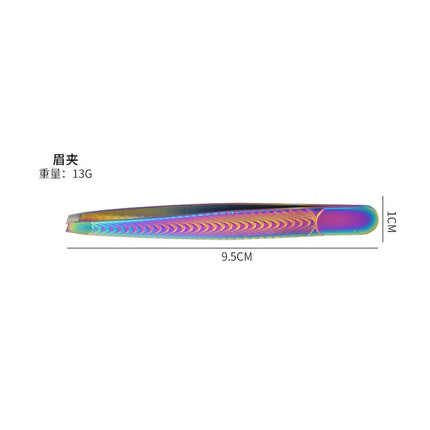 High Precision Fish Eyebrow Clip Tweezers Eyebrow Clip Fake Pancreatic Hair Tweezers Beauty Makeup Tools Black Mirror Light 1.2 Oblique