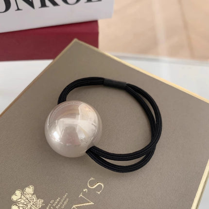 Cross-Border Popular Xiaohongshu Popular Dongdaemun Same Style Basic Large Pearl Hair Rope Women's Versatile Rubber Band Head Accessories