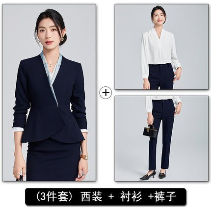 High-end Suit suit Women's Spring and Autumn High-end Temperament Professional Uniform Hotel Front Desk Tooling Beauty Salon Overalls