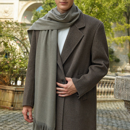 Men's Scarf Autumn and Winter Korean Style Versatile Wool Scarf Women's Winter Warm Solid Color Cashmere Scarf Wholesale