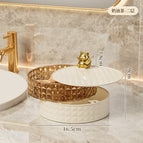 Y8862 cat rotating box//2 layers of cream tea (zt)