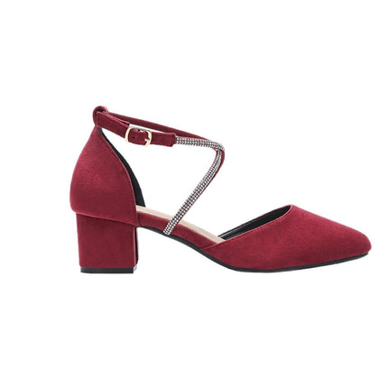 Women's Summer New Back Bag Hollow Cross Naked Strap Holiday Elegant Low Heel Sandals Fashionable All-Match Pointed Gorgeous