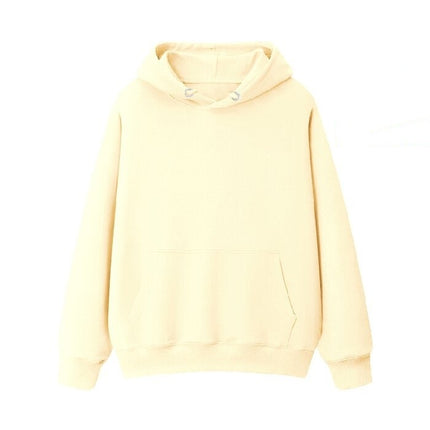 2026 New Solid Color Pullover 100% Pure Cotton 280g Terry Cloth Drop Shoulder Loose Fit Hooded Sweatshirt Couple Hoodie