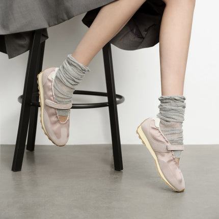 2025 New-Sports Style Shallow Mouth Mary Jane Shoes Women's Spring and Summer New Casual Round Head Thick Bottom Ballet Training Shoes