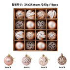 6cm christmas ball rose gold style (16 pieces)