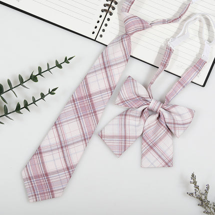 Japanese and Korean striped jk/dk college style men's and women's red cyanotic gray blue shirt accessories tie-free collar suit