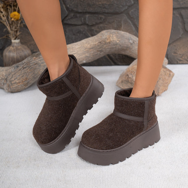 Winter Cross-Border Snow Boots for Women, Low-Cut Cotton Boots, Thickened Cold-Resistant, Warm and Non-Slip Short Boots, New Thick-Soled Plus Velvet
