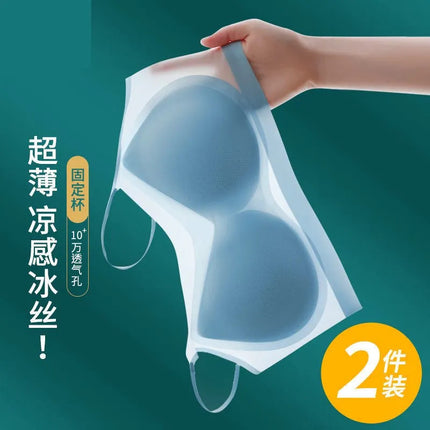Summer Mesh Thin Non-marking Sling Underwear Women's Beautiful Back Breathable Push-up Anti-sagging plus size Bra for Women