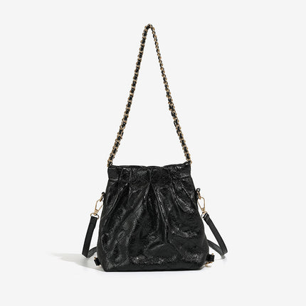 Lingge Chanel Style Hobo Bag 2024 Women's Spring and Summer New Mini Backpack Niche High-end Shoulder Crossbody Bag