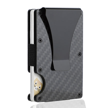 Cross-border Forged Carbon Pattern Card Holder RFID Metal Card Holder Red Forged Carbon Blue Forged Carbon Men's Minimalist Ultra-thin Wallet