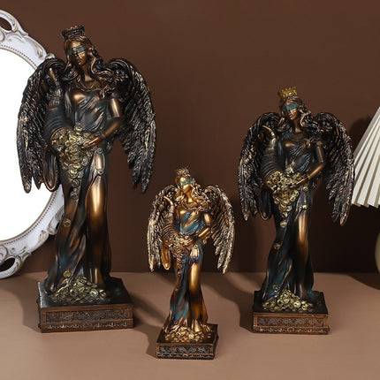 Angel Ornaments Greek Goddess of Wealth Resin Crafts Mythical Figures Wine Cabinet Study Decoration Sculpture Crafts