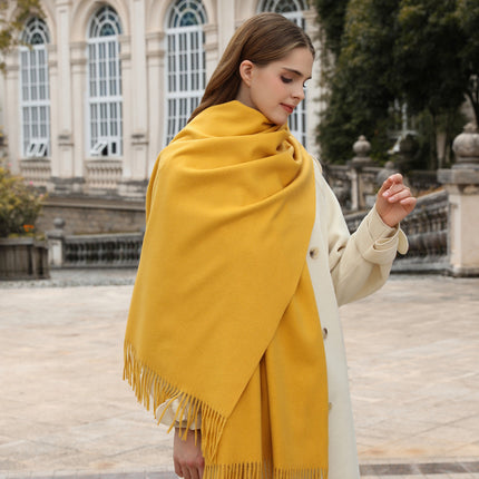 Wool Cashmere Scarf Autumn and Winter Versatile Pure Color Scarf Women's Winter Warm Women's Shawl Scarf Korean Atmosphere