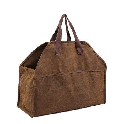 Large-Capacity Portable Field Logging Bag for Organizing and Storing Wood and Firewood, Canvas Transport Bag for Moving and Storage