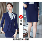 Colored blue suit dress / S
