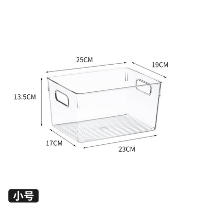 Desktop Storage Box Small Miscellaneous Stationery Sticky Notes Handbook Pencil Transparent Narrow Long Storage Storage Box