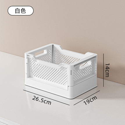 Folding Storage Basket Household Dormitory Desktop Finishing Storage Basket Stackable Wheeled Outdoor Car Large Storage Frame