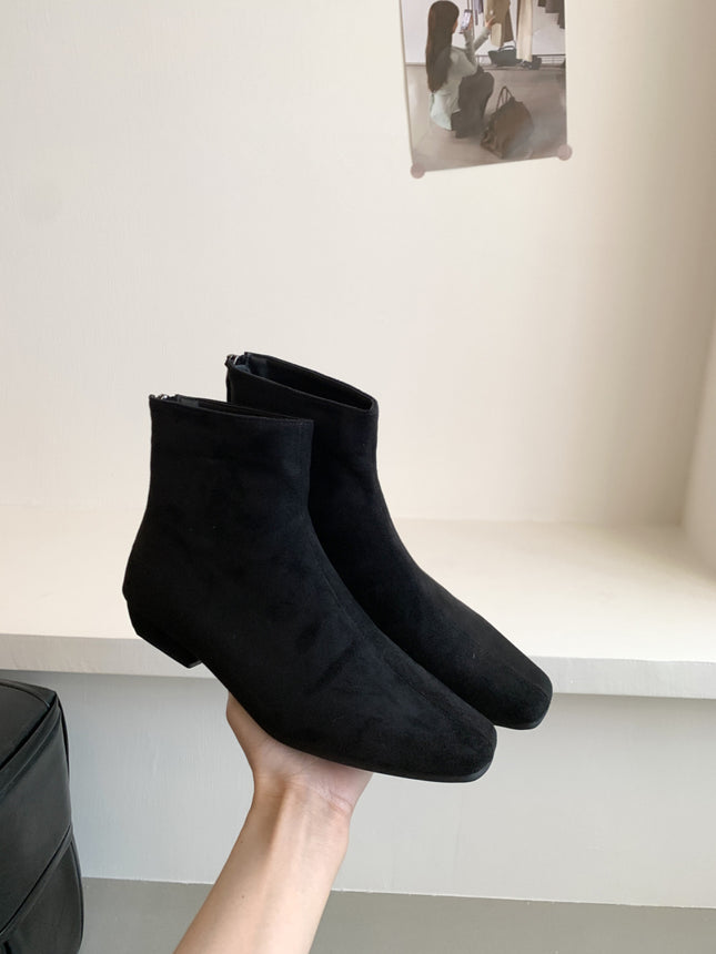 Women's Elegant Low-Heeled Chelsea Boots 2025 New Boots Autumn and Winter Thick-Heeled Women's Short Boots with Skirts Slim Boots