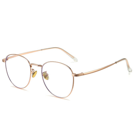 in stock anti-blue light flat mirror plain metal eye frame non-magnetic titanium adjustable degree artistic myopia mirror frame
