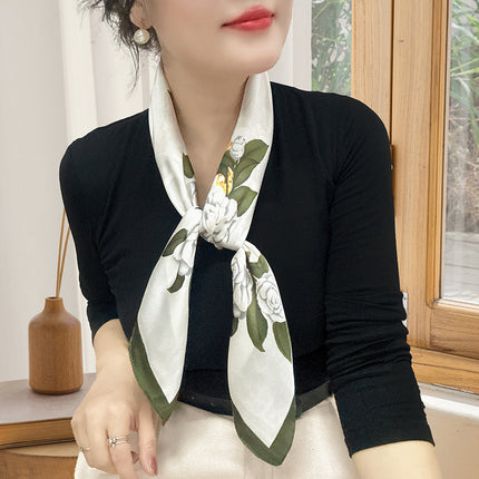 Spring and Summer 70cm Small Square Scarf Women's Autumn and Winter New Foreign Style Fashion All-match Shake Tone Same Scarf Scarf