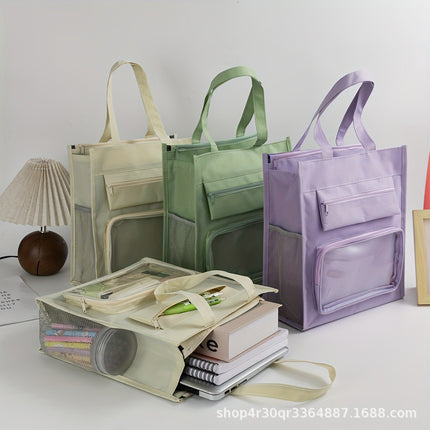 New tutorial bag student handbag carrying book bag unisex schoolbag file bag canvas art test paper bag