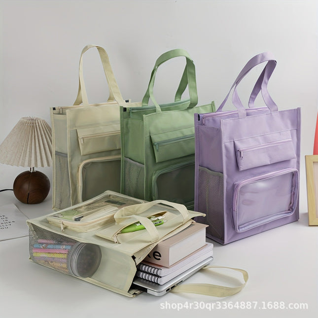 New tutorial bag student handbag carrying book bag unisex schoolbag file bag canvas art test paper bag
