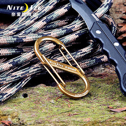 American NiteIze Naiai stainless steel 8-character buckle mountaineering buckle outdoor large multi-function quick hanging key buckle buckle