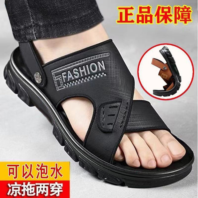 2025 New Men's Sandals Casual Outdoor Non-Slip Breathable Wear-Resistant Beach Bathing Driving Slippers Dropshipping
