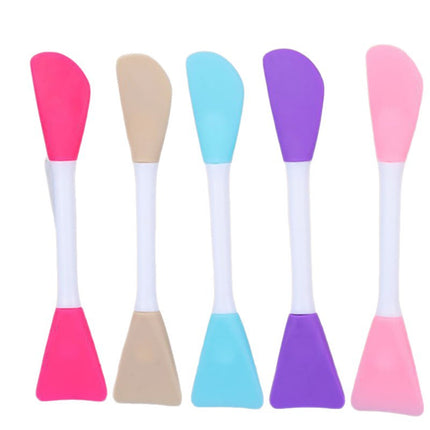 In-Stock Single Double-Sided Multi-Color Angled Flat Head Beauty Tpr Silicone Set Mask Brush and Beauty Tools
