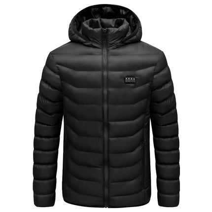 Intelligent temperature control self-heating cotton jacket men's and women's electric heating clothes black Technology charging full body heating down cotton-padded jacket