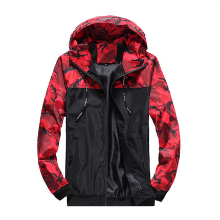 Camouflage men's jacket men's coat overcoat hooded color matching new youth wish Amazon shrimp manufacturers