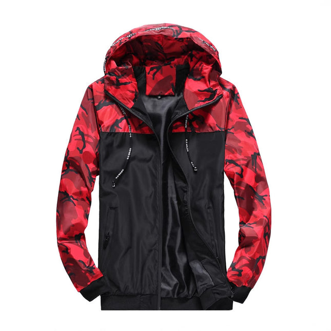 Camouflage men's jacket men's coat overcoat hooded color matching new youth wish Amazon shrimp manufacturers