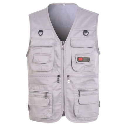 Spring and Summer Mesh Vest for Middle-Aged People Fishing All Seasons Multi-Pocket Vest Men's Spring and Autumn Casual Tactical Vest Dropshipping