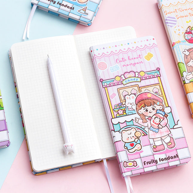 Message cartoon girl small notebook cute mini portable notepad pocket notebook student notebook words