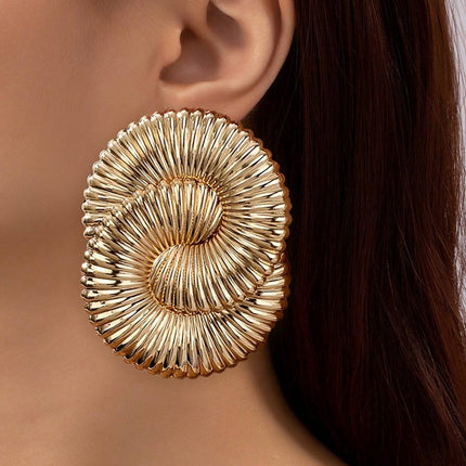 Europe and the United States cross-border supply of exaggerated large earrings twisted winding knotted line earrings personality heavy metal fashion earrings