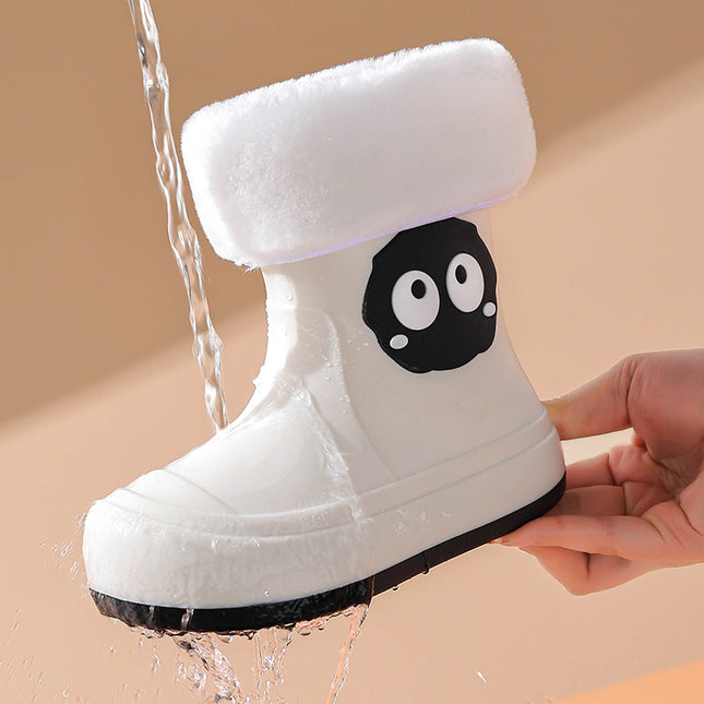 Winter Cotton Cute Cartoon Kidsren's Rain Boots Rain Boots Outer Wear Personalized Waterproof Shoes Boys and Girls Students Non-Slip Large