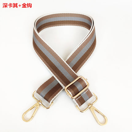 Thickened Color Stripe Wide Shoulder Strap Adjustable Shoulder Crossbody Bag Strap Small Fresh Women's Bag Extended Belt Wholesale Belt