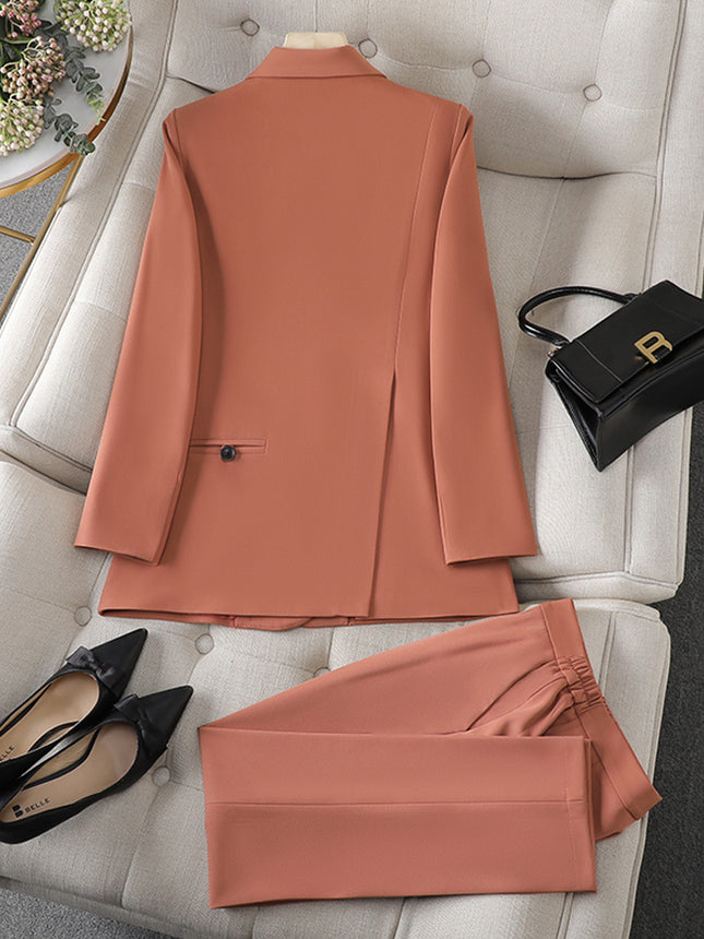 Cross-Border Military Green Suit Set for Women, Long-Sleeved, Goddess Style, High-End Casual Petite Suit Set, Workwear