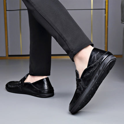 Men's Genuine Leather Loafers Summer New Soft Breathable Slip-on Fashionable Trendy Shoes